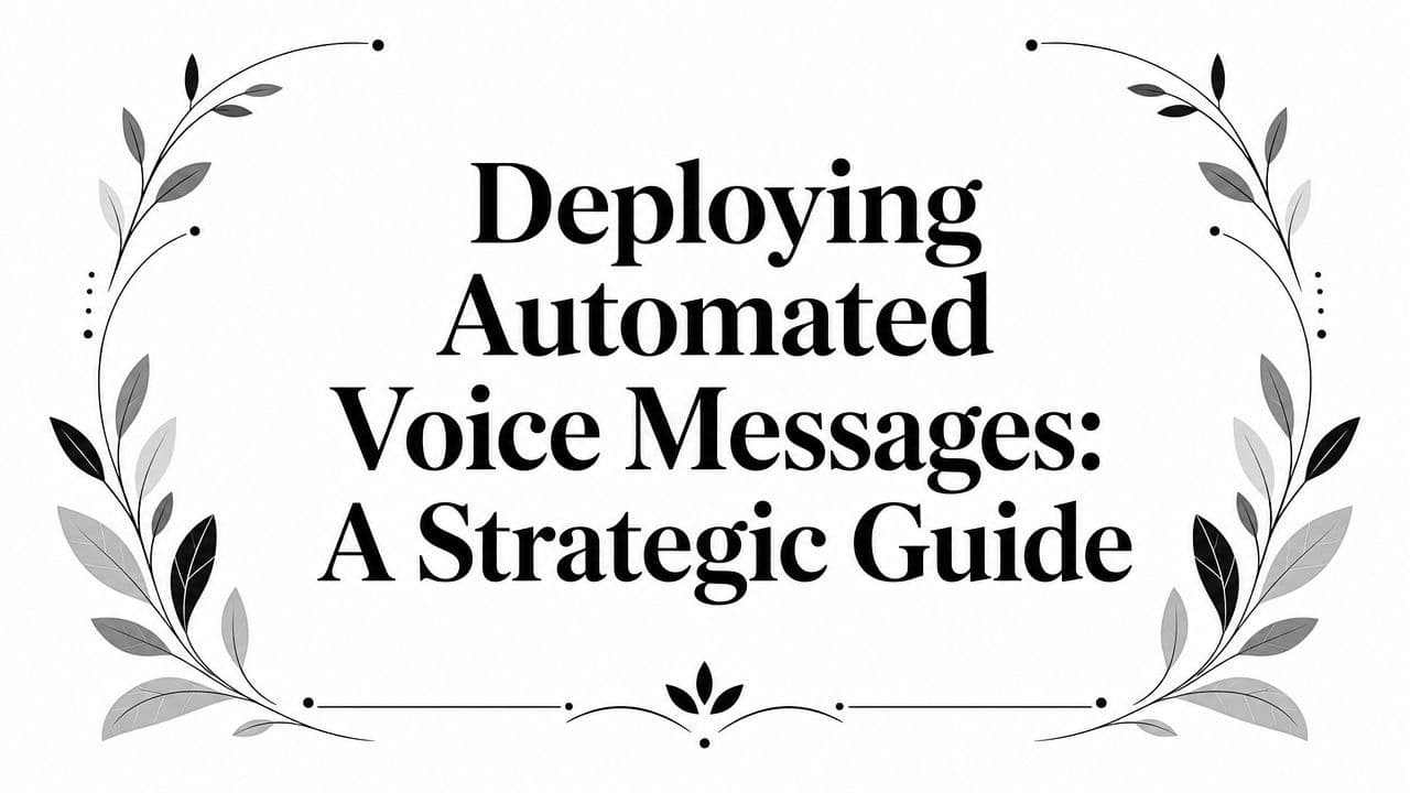 Deploying Automated Voice Messages: A Strategic Guide